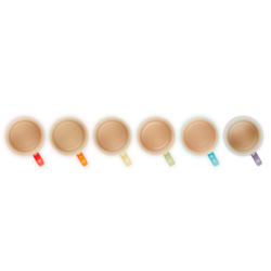 Set de 6 Tazas Cappuccino Arcoíris 200ml - Rainbow