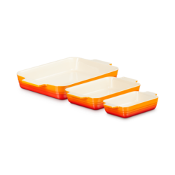 Set of 3 Rectangular Dishes Volcanic - Classic