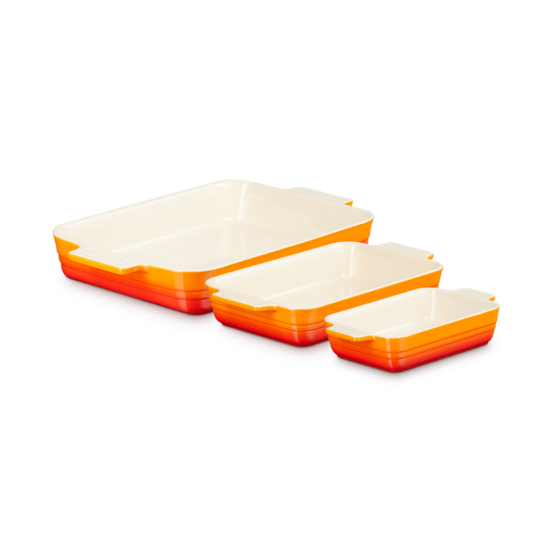 Set of 3 Rectangular Dishes Volcanic - Classic