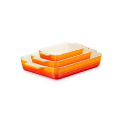 Set of 3 Rectangular Dishes Volcanic - Classic