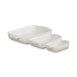 Set of 3 Rectangular Dishes Meringue - Classic