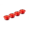 Set 4 Mini Cocottes Grés 250ml Cerise
