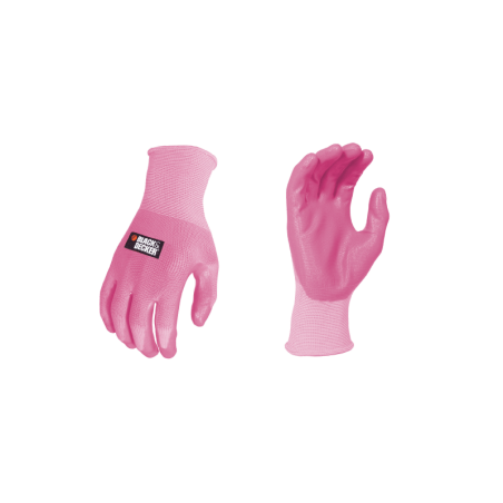 Luvas Anti-Derrapente em Nitrilo Rosa M BLACK+DECKER