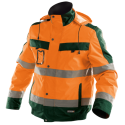 Chaqueta de Invierno Reflectante Lima L +/- 200 g/m² Naranja Fluo/Verde Botella DASSY