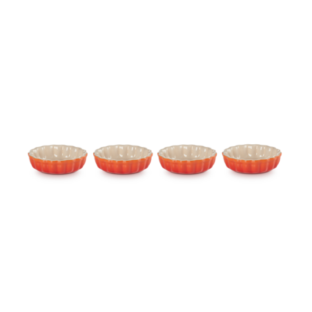 Set of 4 Fluted Flan Dishes 11cm Volcanic - Heritage