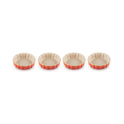 Set of 4 Fluted Flan Dishes 11cm Volcanic - Heritage