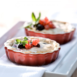 Set of 4 Fluted Flan Dishes 11cm Volcanic - Heritage