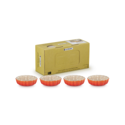 Set of 4 Fluted Flan Dishes 11cm Volcanic - Heritage