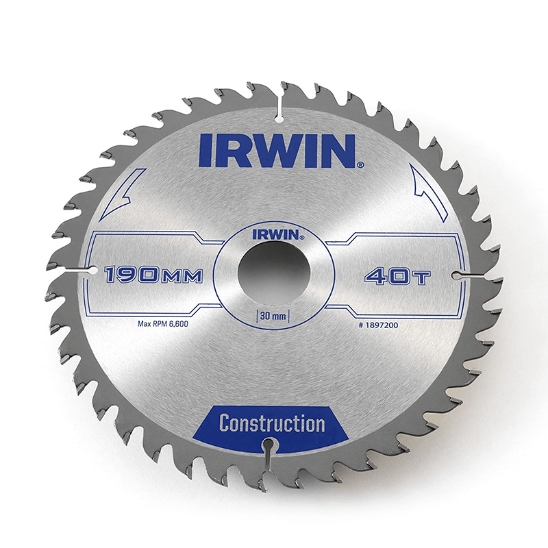 Folha Circular Manual de Construção para Serras IRWIN Ø190 mmx40T