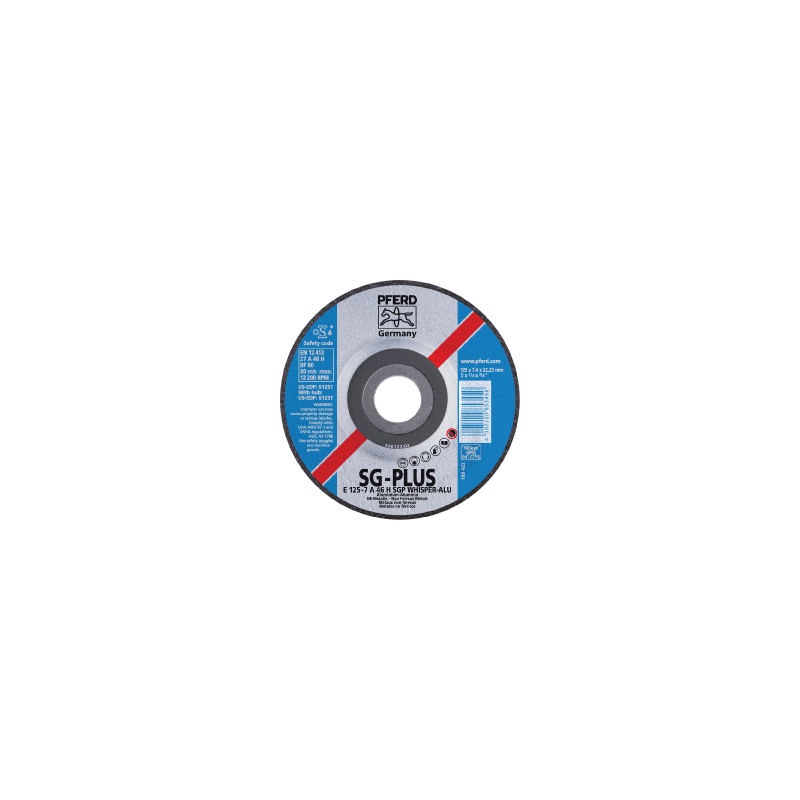 Discos De Rebarbar Linha Premium SG-Plus Alumínio/Metais Não Ferrosos PFERD E 115-7 A 46 H SGP-Whisper-Alu/22,23