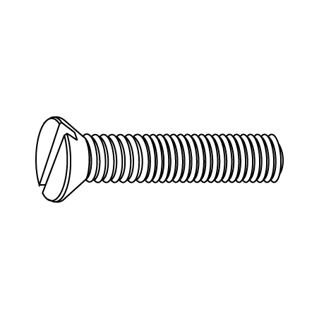 CHEMITOOL FASTENERS Slotted Countersunk Head Screw DIN 963 M6X10 A2 white Passivated Stainless Steel