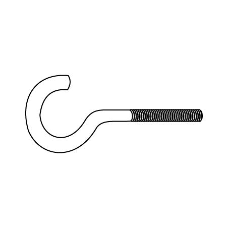 CHEMITOOL FASTENERS Cold Formed Cup Hook LV067 M10X130 White Zinc plated