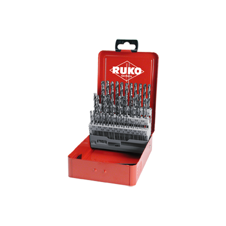 RUKO Set Of 50 Spiral Bits DIN 338 Type N, HSS-G Flat
