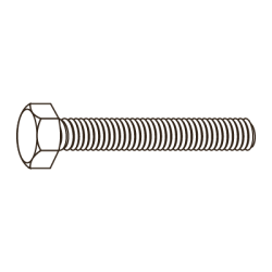 CHEMITOOL FASTENERS Total Thread Hexagon Head Screw DIN 933 M8X18 8.8 without Finishing