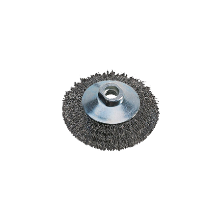 PFERD Threaded Bevel Brushes, Crimped- Steel Wire (ST) POS KBU 10010/M14 ST 0,35 (BL 1 Un)