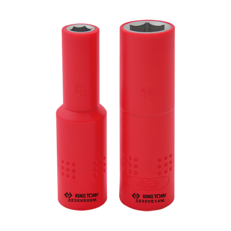 KING TONY 3/8'DR. VDE Insulated 6PT Metric Deep Socket 12mm