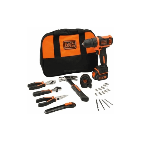 Berbequim Aparafusador 10,8V 26Nm com Acessórios e Saco de Transporte BLACK+DECKER