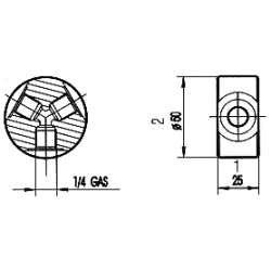 DISTRIBUIDOR DE DUAS SAIDAS-1/4 GAS