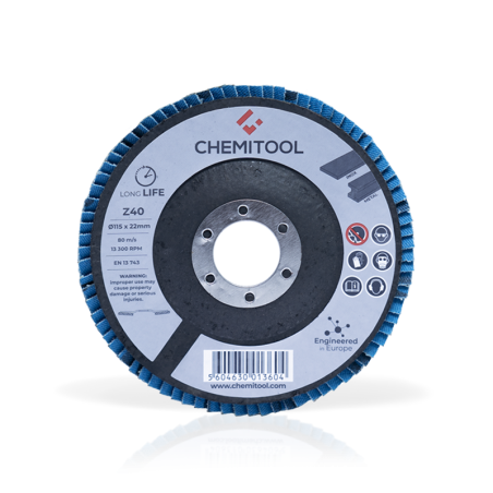Disco de Lamelas de Zircónio Z Cónico Ø115X22MM G40 CHEMITOOL CUTTING