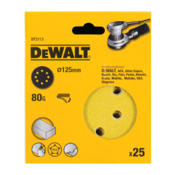 25 Discos De Lixa Com Velcro 125mm DeWalt G80