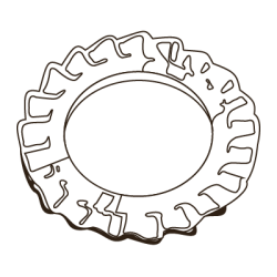 CHEMITOOL FASTENERS Serrated Lock Washer External Teeth DIN 6798A M4 4.8 White Zinc Plated
