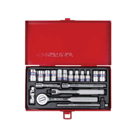 KING TONY 1/4' Socket Set Metric Size 18 (un.) 2518MR