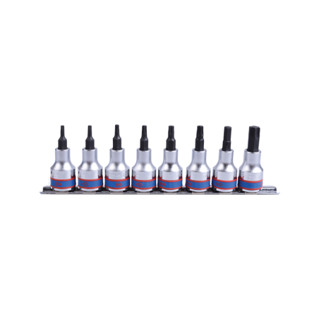 Juego de Llaves de Vaso con Punta TORX® 3023 3/8' en Regleta de Clips 210 mmL - 8 (un.) KING TONY