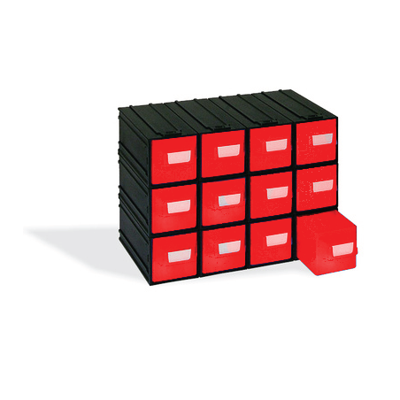 CAIXA 12 GAVETAS VERMELHO