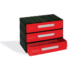 CAIXA 3 GAVETAS VERMELHO