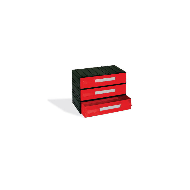 CAIXA 3 GAVETAS VERMELHO