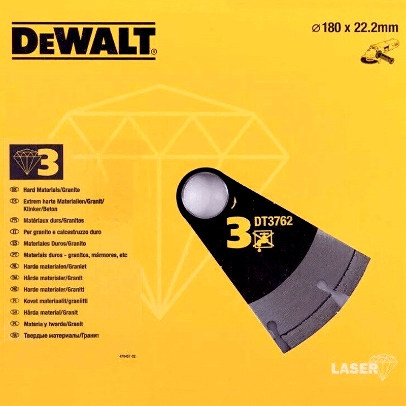 Disco de Diamante de Alto Rendimiento para El Corte de Materiales de Duros/Granitos 180x22.2mm DeWALT Disco de Diamante de Alto Rendimiento para El Corte de Materiales de Duros/Granitos 180x22.2mm DeWALT