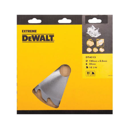 Hoja para Sierra Circular Portátil 190x30mm 16D ATB +25º DeWALT