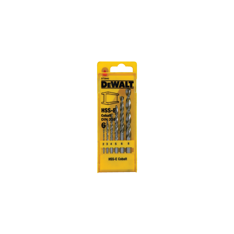 Juego de 6 Taladros en Caja de Plástico DeWALT