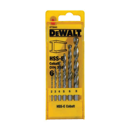 Juego de 6 Taladros en Caja de Plástico DeWALT