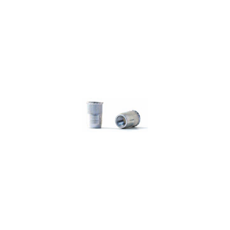 BRALO M4 Grooved Nut in Steel Fine Head Open Bottom