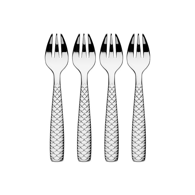 Set of 4 Oyster and Clam Forks - Colombina fish Set of 4 Oyster and Clam Forks - Colombina fish