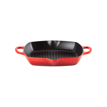 Cast Iron Deep Square Grill 30cm Cerise