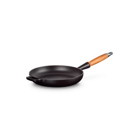Low Frying Pan Wooden Handle Black Mate 24cm - Signature