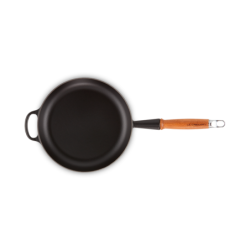 Low Frying Pan Wooden Handle Black Mate 24cm - Signature