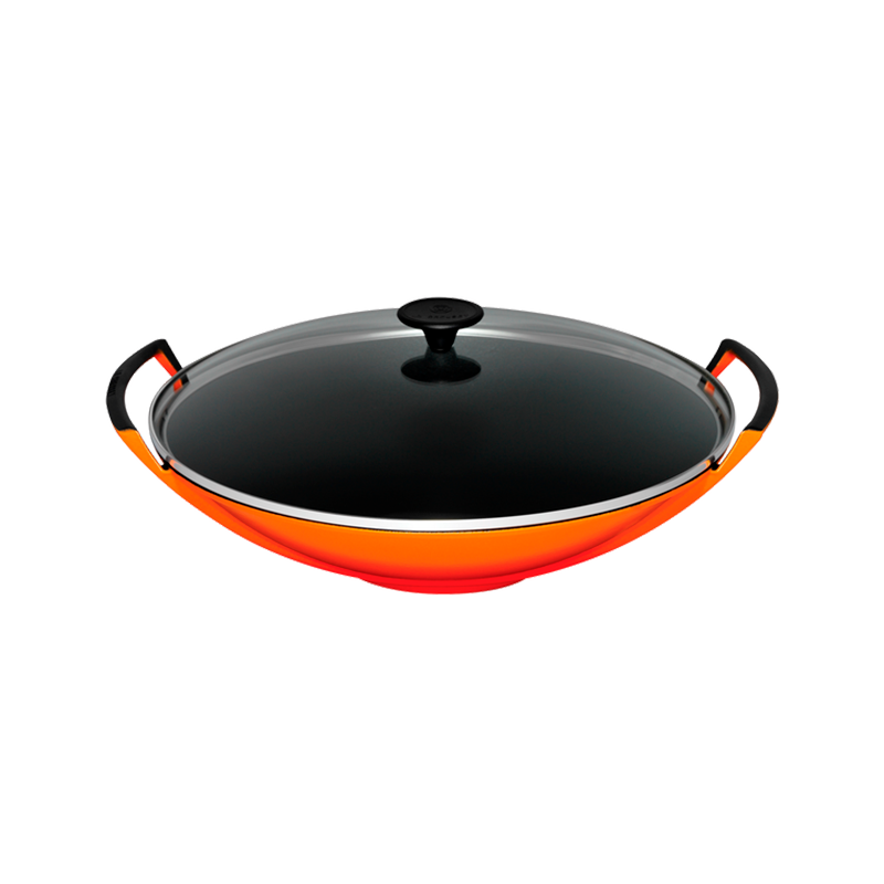Wok com Tampa de Vidro 36cm Vulcânico - Collection