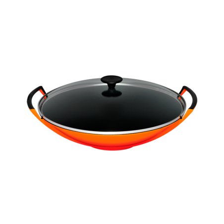 Wok com Tampa de Vidro 36cm Vulcânico - Collection