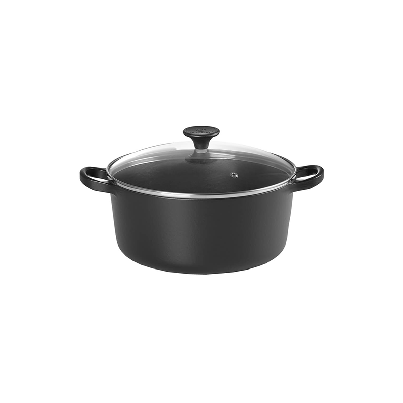 Cocotte Redonda com Tampa em Vidro 22cm - Preto Cocotte Redonda com Tampa em Vidro 22cm - Preto