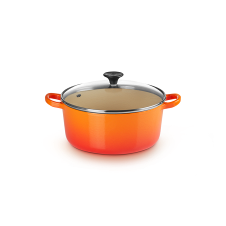 Cocotte Redonda com Tampa em Vidro 22cm - Vulcânico