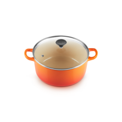 Cocotte Redonda com Tampa em Vidro 22cm - Vulcânico