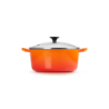 Cocotte Redonda com Tampa em Vidro 22cm - Vulcânico