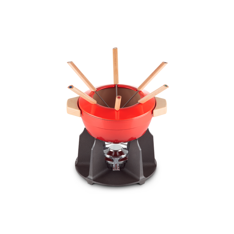Cast Iron Fondue Set Luxe 2L Cerise Cast Iron Fondue Set Luxe 2L Cerise
