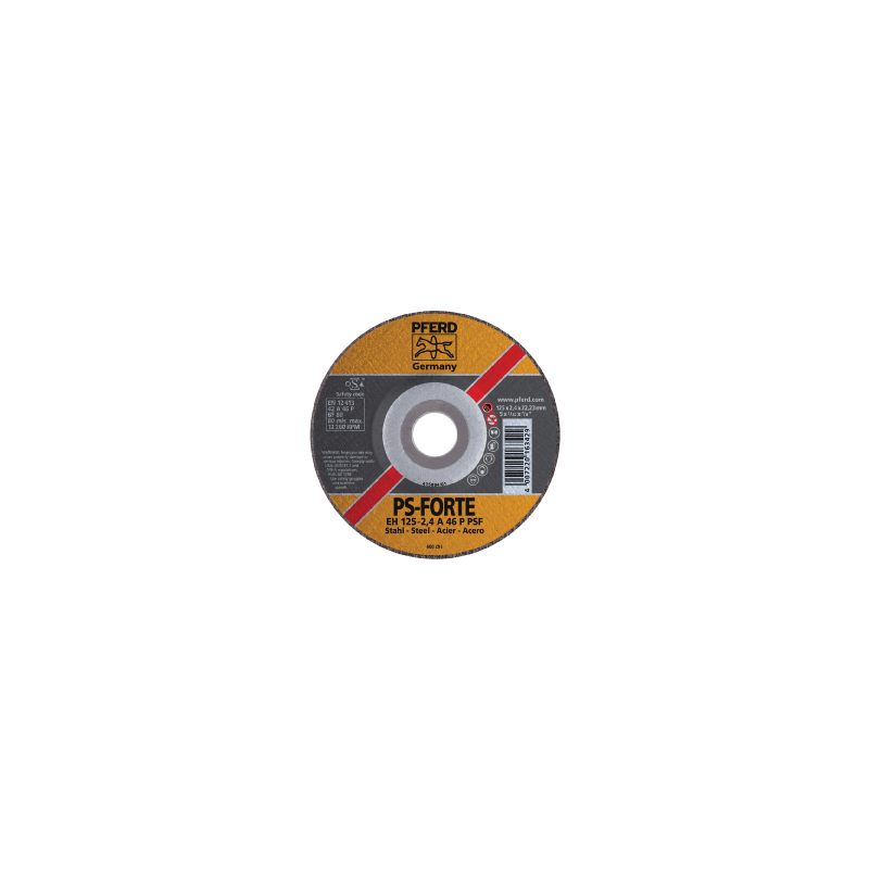 PFERD Cut-Off Wheels Universal Line PSF Steel Depressed-Centre Type EH (Shape 42) EH 115-2,4 A 46 P PSF/22,23