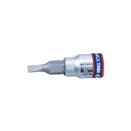 KING TONY 1/4' 7x1.2mm Slotted Bit Socket 37mm
