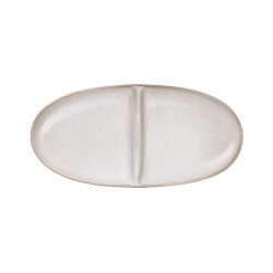 Aperitif Oval Plate 2 Sections 20x10cm Areia – Saisons