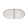 Prato Aperitivo Oval 2 Seções 20x10cm Areia – Saisons